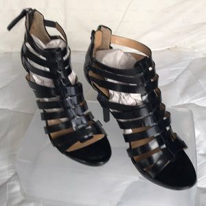 Black leather sandals